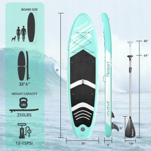 Zestaw FBSPORT Deska SUP Nadmuchiwana paddleboarding 320 miętowy 2
