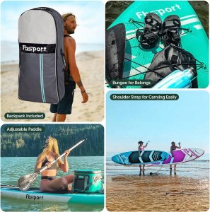 Zestaw FBSPORT Deska SUP Nadmuchiwana paddleboarding 320 miętowy 6