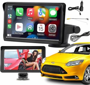 QIKtech Uniwersalny 7-calowy samochodowy radio wideo odtwarzacz bezprzewodowy dla Apple CarPlay Android Auto 2