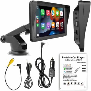 QIKtech Uniwersalny 7-calowy samochodowy radio wideo odtwarzacz bezprzewodowy dla Apple CarPlay Android Auto 3