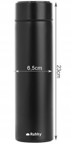 KUBEK TERMICZNY TERMOS LED 500ml NA KAWĘ HERBATĘ DOTYKOWY DO SAMOCHODU (czerwony) 14