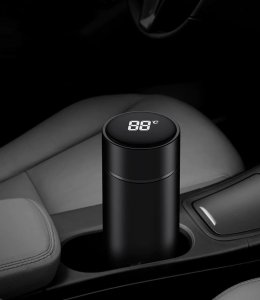 KUBEK TERMICZNY TERMOS LED 500ml NA KAWĘ HERBATĘ DOTYKOWY DO SAMOCHODU (czerwony) 7