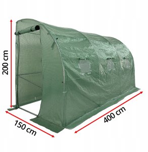 Tunel szklarniowy przyścienny 4x1,5m biały 6m2 rurki 25 mm 2