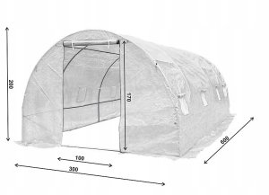 Pokrycie do tunelu Folia 3x6m 18 m2 Białe 2
