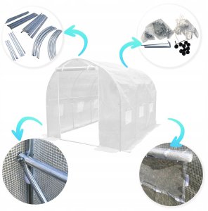 Tunel foliowy szklarnia 2x3,5m biały stelaż 25mm 7m2 13