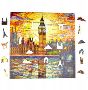 Puzzle Big Ben Mruu&Pruu 25 x 25 cm 150 elementów Układanka drewniana 1