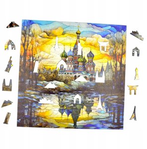 Puzzle Cerkiew na Krwi Mruu&Pruu 25 x 25 cm 150 el. Układanka drewniana 1