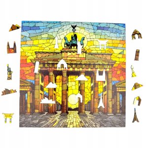 Puzzle Brama Brandenburska Mruu&Pruu 25 x 25 cm 150 el. Układanka drewniana 1