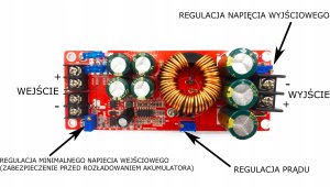 DC/DC Įtampos keitiklis iš 8-60V į 12-83V 1200W 20A (STEP UP) 2