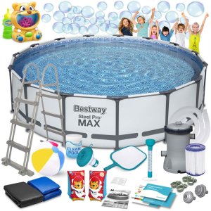 Basen stelażowy ogrodowy 457 x 107 cm 18w1 Bestway 56488 + maszynka do baniek GRATIS 1