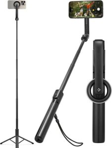 SEEK TOTI Selfie Stick with Hidden Design Stable Tripod Q12, Juodas 2