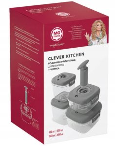 ZESTAW POJEMNIKÓW HERMETYCZNYCH CLEVER KITCHEN SZARE 6