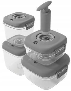 ZESTAW POJEMNIKÓW HERMETYCZNYCH CLEVER KITCHEN SZARE 8