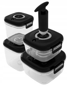 ZESTAW POJEMNIKÓW HERMETYCZNYCH CLEVER KITCHEN CZARNE 3