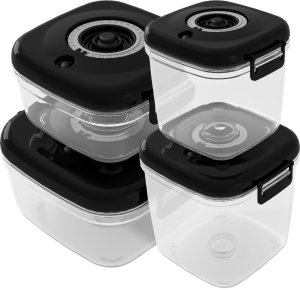 ZESTAW POJEMNIKÓW HERMETYCZNYCH CLEVER KITCHEN CZARNE 4