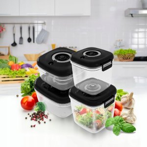 ZESTAW POJEMNIKÓW HERMETYCZNYCH CLEVER KITCHEN CZARNE 5