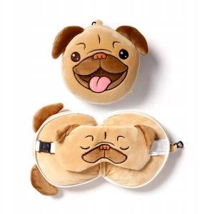 Relaxeazzz Mops Pluszowy Zestaw: Podszuka + Opaska Na Oczy 9