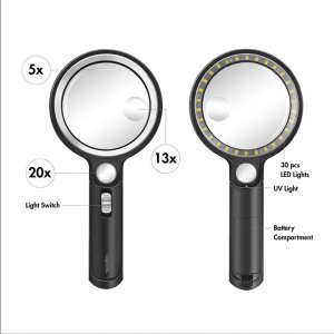 LogiLink LED reading magnifier, 30 LED''s, 90mm diameter 3