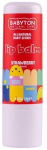 Babyton, Balsam do ust, truskawkowy smak, bezpieczny od narodzin, 5 g 3