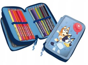 Piórnik Szkolny Dla Dzieci Organizer Bluey I Bingo Rozkładany Saszetka Blue / 048208516 4