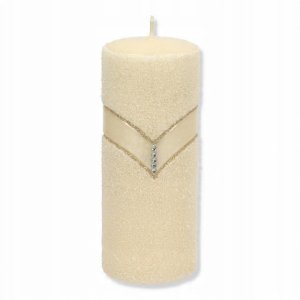 Świeca DIAMOND Walec średni 7xh14cmparafinowa kremowa 1