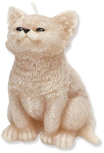 Mondex Świeca Figurka ANIMALS KOT 10x15cmbeżowa parafinowa 2