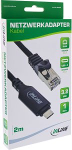 Karta sieciowa Eaton InLine® USB 3.2 adapter sieciowy kabel, Gigabit, USB-C do RJ45 wtyczka, 2m 2