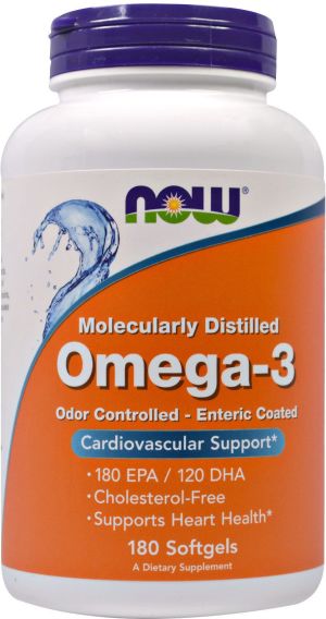 NOW Foods Omega 3 Enteric 180 kaps. 1