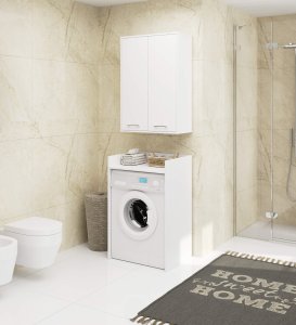 Szafka wisząca łazienkowa FIN 64 cm 2 drzwi 4 półki pojemna - biała 4