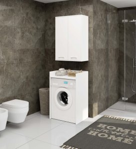 Szafka wisząca łazienkowa FIN 64 cm 2 drzwi 4 półki pojemna - biała 5