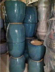 NEVA BLUE Komplet 3 osłonek  ceramicznycXl: 50x50x45/ L:42x42x42/ M:35x35x38cm 1