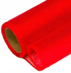 Organza dekoracyjna czerwona 1