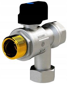 SENA VA30 Zawór kulowy kątowy do kotłów 3/4 GW x 3/4 RN z filtrem pokr. motylk. 1