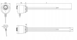 Grzałka elektryczna do zasobników 2,0 kW 1 1/2 mosiężna cynowana (DWZ) 6