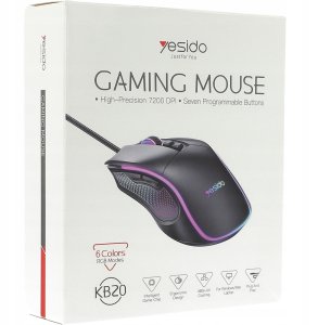 yesido KB20 Przewodowa Myszka Gamingowa 2.4GHz, BLACK / CZARNY 8
