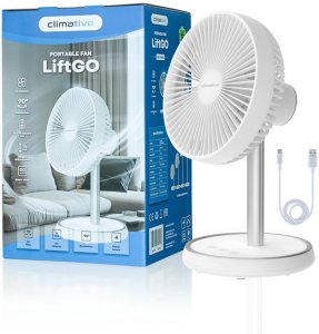 Wentylator Stojący USB LiftGo Bezprzewodowy 15h Regulacja 34-75cm Oscylacja 1