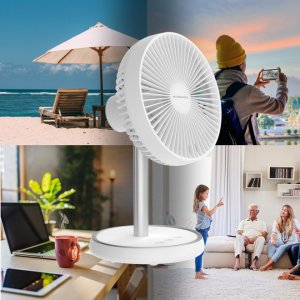 Wentylator Tristar Wentylator Stojący USB LiftGo Bezprzewodowy 15h Regulacja 34-75cm Oscylacja 2