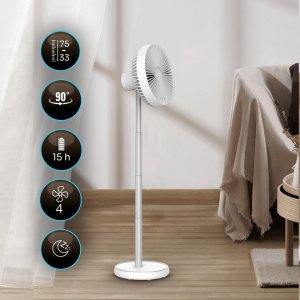 Wentylator Tristar Wentylator Stojący USB LiftGo Bezprzewodowy 15h Regulacja 34-75cm Oscylacja 3