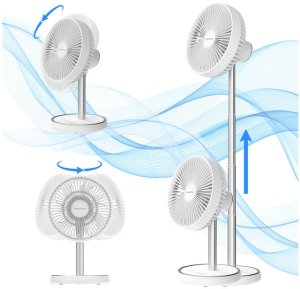 Wentylator Tristar Wentylator Stojący USB LiftGo Bezprzewodowy 15h Regulacja 34-75cm Oscylacja 4