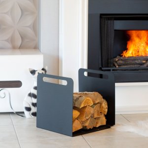 Stojak na drewno kominkowe IGA Stalowy wolnostojący regał 3