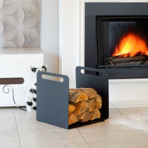 Stojak na drewno kominkowe IGA Stalowy wolnostojący regał 4