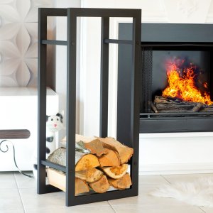 Stojak na drewno kominkowe JESION Stalowy wolnostojący regał 3