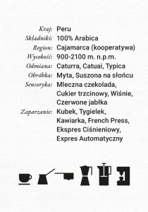 Kawa ZIARNISTA PERU CAJAMARCA 100% Arabica specialty 1kg Kawa Świeżo Palona 3