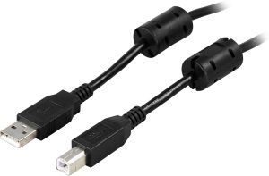 Deltaco USB 2.0 Cable A/B, 5m, 5 m, USB A, USB B, Male/Male, 0.48 Gbit/s, Black 1