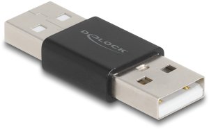 DeLOCK Adapter Gender Changer USB 2.0 Type-A male to male metal, USB Type-A, USB Type-A, Black 1
