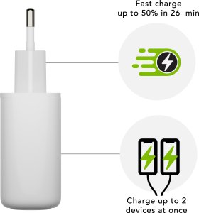 dbramante1928 re-charge - EU Wall Charger - 2x USB-C 20W - W, Indoor, AC, White 3