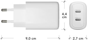 dbramante1928 re-charge - EU Wall Charger - 2x USB-C 20W - W, Indoor, AC, White 4