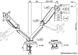 LogiLink LogiLink Dual Monitor mount, 17-32, steel, spring-assisted 8
