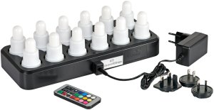 LED lys, Duni, 7cm, Ø4cm, varm hvid, 13 timer, sæt a 12 stk. 1