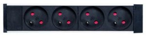 Lanview POWER STRIP 10" - 4WAY - ALUMINIUM FINISH - 2M CABLE 1